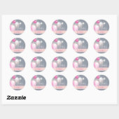Roze Silver Grey Winter Baby Girl Shower Ronde Sticker (Vel)
