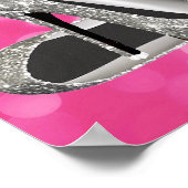 Roze Silver High Hiel Snoep Buffet Sign. Poster (Hoek)