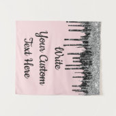 Roze Silver Jubileum Achtergrond Birthday Prop Wandkleed (Voorkant (horizontaal))