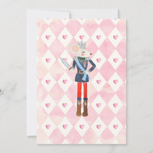 Roze & Silver Nutkraker Birthday Sugar Plum Fairy Kaart (Achterkant)