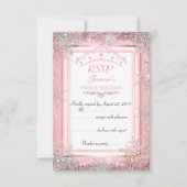 Roze Silver Winter Wonderland Sweet 16 Party RSVP Kaart (Voorkant)