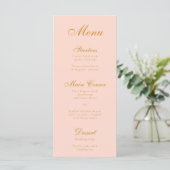 Roze Simpel Elegante Script Calligrafie Menu (Staand voorkant)