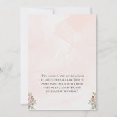 Roze simpele bloemen bruiloft kaart (Achterkant)