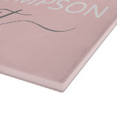 Roze Simpele Script Meisjesachtig Monogram Naam Snijplank (Hoek)