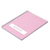 Roze Simple Chevron Personalized Notitieboek (Linkerzijde)