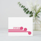 Roze Simple Deco Chic Table Number Briefkaart (Staand voorkant)