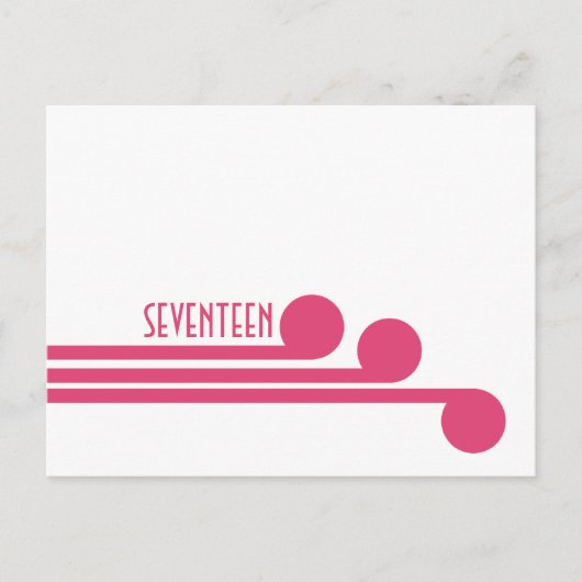 Roze Simple Deco Chic Table Number Briefkaart (Voorkant)