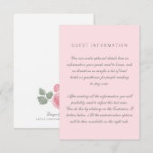 Roze Simple Wedding Insert-Kaart Informatiekaartje (Voorkant / Achterkant)