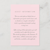 Roze Simple Wedding Insert-Kaart Informatiekaartje (Voorkant)
