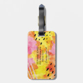 Roze sinaasappel abstract gepersonaliseerd bagagel bagagelabel (Achterkant verticaal)