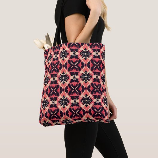 Roze Sinaasappel Abstract patroon Tote Bag (Dichtbij)