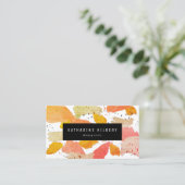 Roze Sinaasappel Abstract schilderij Visitekaartje (Staand voorkant)