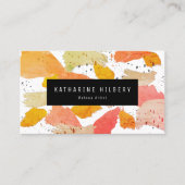 Roze Sinaasappel Abstract schilderij Visitekaartje (Voorkant)