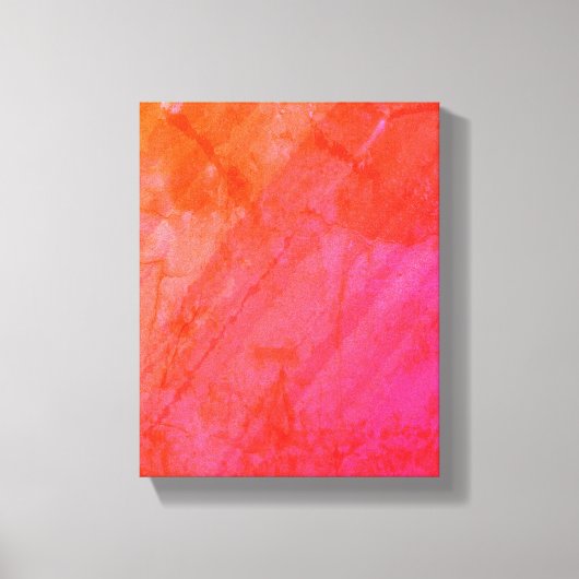 Roze Sinaasappel Abstracte Waterverf Canvas Afdruk (Voorkant)
