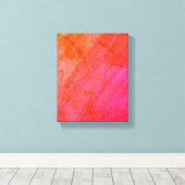 Roze Sinaasappel Abstracte Waterverf Canvas Afdruk (Insitu (Houten vloer))