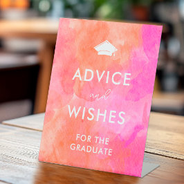 Roze Sinaasappel Afstudeerder Pet Afstuderen Advie Reclamebord Met Voetstuk