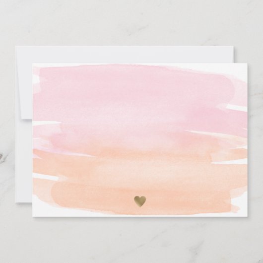 Roze Sinaasappel Aquarel Gouden Moederdag Lunch Kaart (Achterkant)