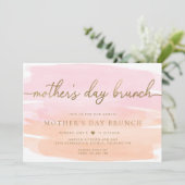 Roze Sinaasappel Aquarel Moederdag Brunch Kaart (Staand voorkant)