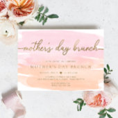 Roze Sinaasappel Aquarel Moederdag Brunch Kaart