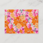 Roze Sinaasappel Baby Wipe Raffle Baby shower Game Informatiekaartje (Achterkant)