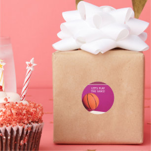 Roze Sinaasappel basketbal Sport Ronde Sticker