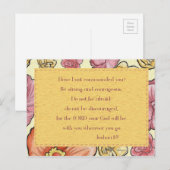 Roze Sinaasappel Bijbel Verse Joshua 1:9 Briefkaar Briefkaart (Voorkant / Achterkant)