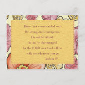 Roze Sinaasappel Bijbel Verse Joshua 1:9 Briefkaar Briefkaart (Voorkant)