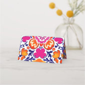 Roze sinaasappel blauw Mexicaanse talavera tegels Plaatskaartje (Achterkant)