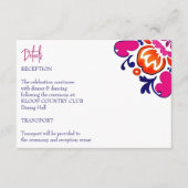 Roze sinaasappel blauw Mexicaanse tegels bruiloft  Informatiekaartje (Voorkant)