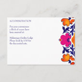 Roze sinaasappel blauw Mexicaanse tegels bruiloft  Informatiekaartje (Achterkant)