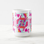 Roze Sinaasappel Blauw Queen of Hearts Custom Koffiemok (Center)