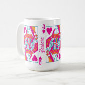 Roze Sinaasappel Blauw Queen of Hearts Custom Koffiemok (Voorkant links)