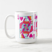 Roze Sinaasappel Blauw Queen of Hearts Custom Koffiemok (Links)