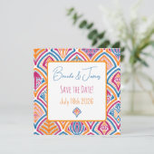 Roze Sinaasappel Blauwgroen Decoratieve Fan Save t (Staand voorkant)