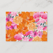 Roze Sinaasappel Bloemen Baby shower Advies en Wen Informatiekaartje (Achterkant)