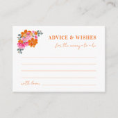 Roze Sinaasappel Bloemen Baby shower Advies en Wen Informatiekaartje (Voorkant)