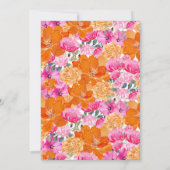 Roze & Sinaasappel Bloemen Bruiloft I Spy Hunt Gam Kaart (Achterkant)