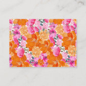 Roze Sinaasappel Bloemen Deel het Recept Vrijgezel Informatiekaartje (Achterkant)