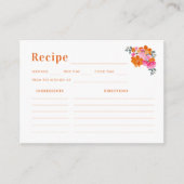Roze Sinaasappel Bloemen Deel het Recept Vrijgezel Informatiekaartje (Voorkant)