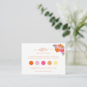 Roze & Sinaasappel Bloemen Gastenkleding QR Code Informatiekaartje (Staand voorkant)