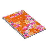 Roze Sinaasappel Bloemen Gepersonaliseerde Dankbaa Notitieboek (Rechterzijde)