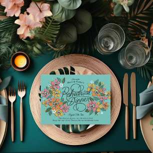 Roze Sinaasappel Bloemen Hand-Lettered repetitie D Kaart