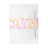 Roze Sinaasappel Bloemen Monogrammed Datum Bruilof Uitnodigingen Wikkel (Voorkant Voorbeeld)