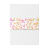 Roze Sinaasappel Bloemen Monogrammed Datum Bruilof Uitnodigingen Wikkel (Achterkant Voorbeeld)