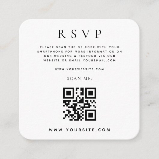 Roze Sinaasappel Bloemen QR Code Online Bruiloft R Informatiekaartje (Voorkant)