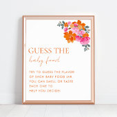 Roze Sinaasappel Bloemen Raad de Baby Food Shower  Poster
