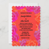 Roze Sinaasappel Bloemen Roos Patronen QR Code Huw Kaart (Voorkant)