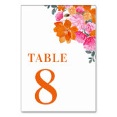 Roze & Sinaasappel Bloemen Zomer Bloom Tafel 8 Bru Kaart (Voorkant)