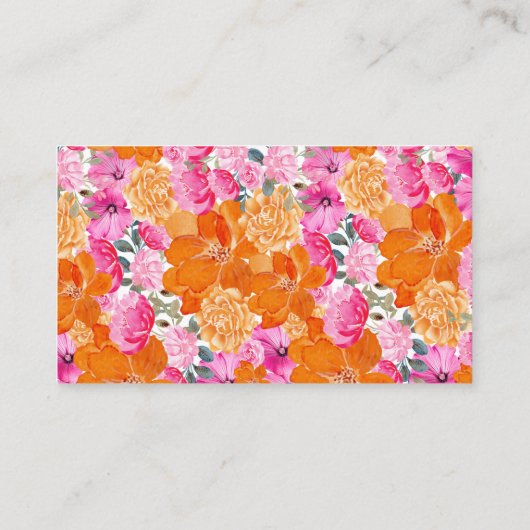 Roze Sinaasappel Bloemenrecept Aanvraag Vrijgezell Informatiekaartje (Achterkant)