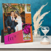 Roze Sinaasappel Boho Hippie bruiloft foto plaque Fotoplaat (Zijkant)